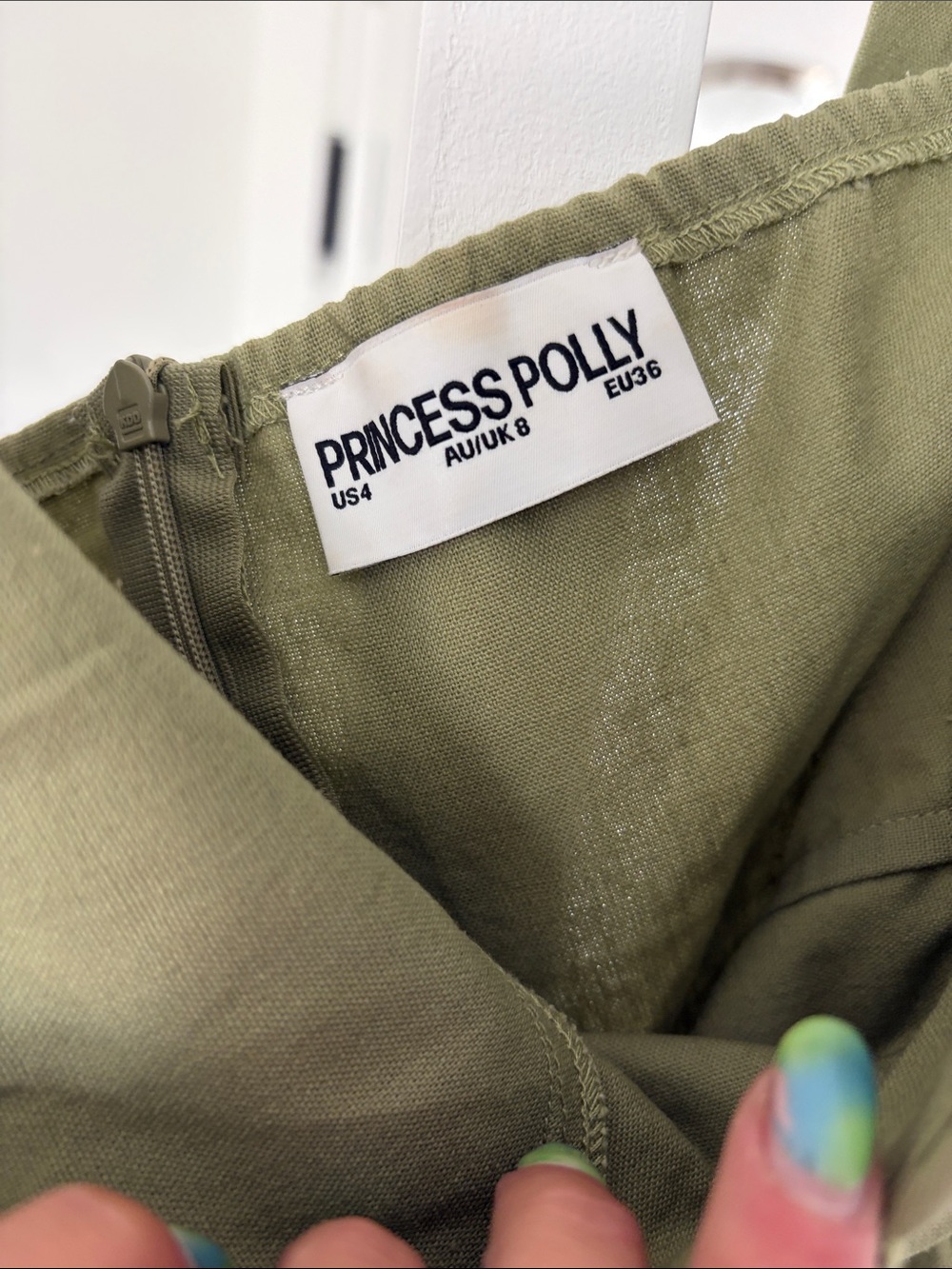 Princess Polly Halter Mini Dress in Sage Green - Picture 3 of 3